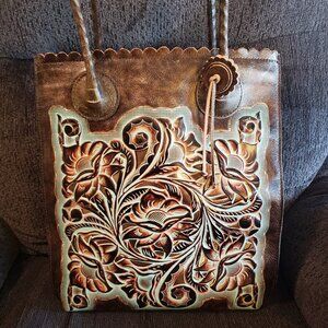 Patricia Nash Tooled floral Tote
